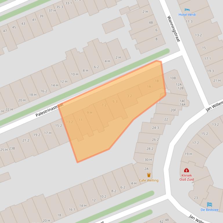 Kaart van postcodegebied 1071LC.