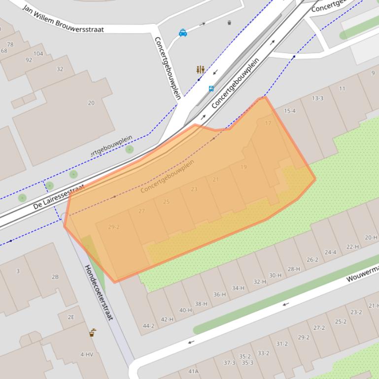 Kaart van postcodegebied 1071LM.