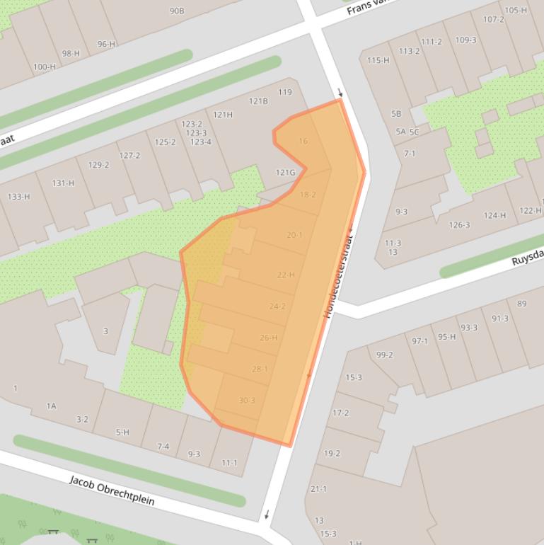 Kaart van postcodegebied 1071LS.