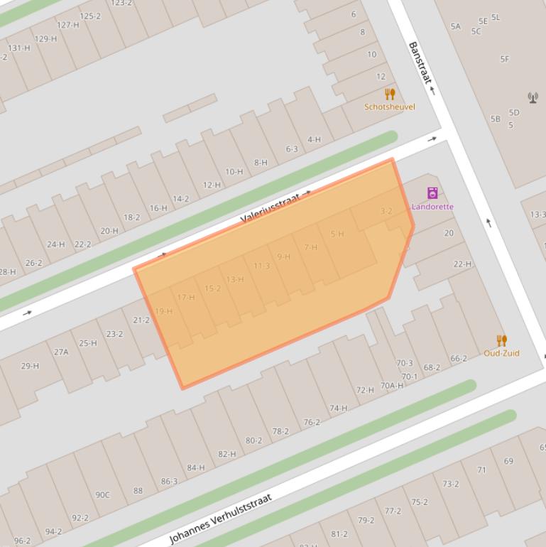 Kaart van postcodegebied 1071MB.