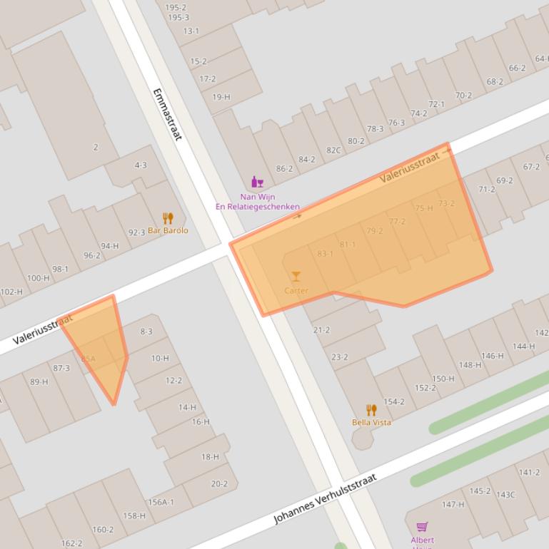 Kaart van postcodegebied 1071MG.