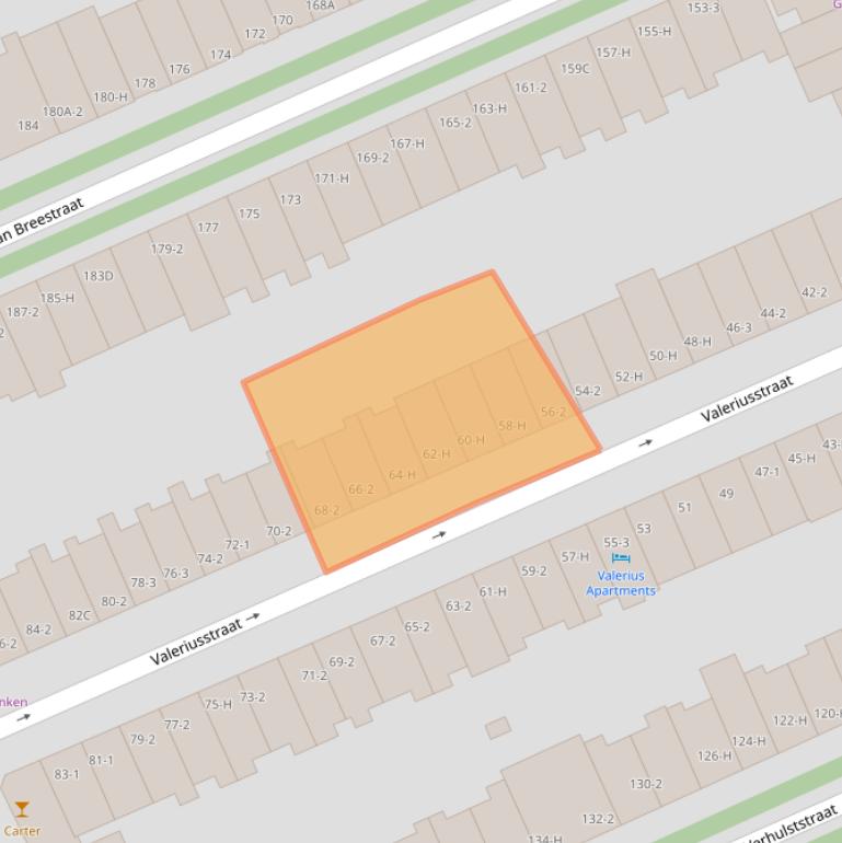 Kaart van postcodegebied 1071ML.