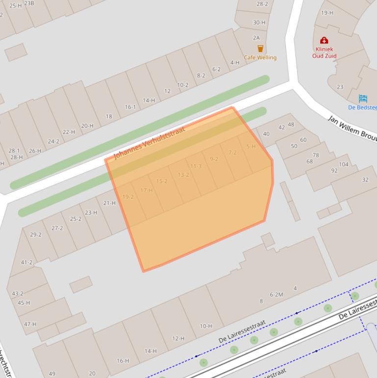 Kaart van postcodegebied 1071MP.