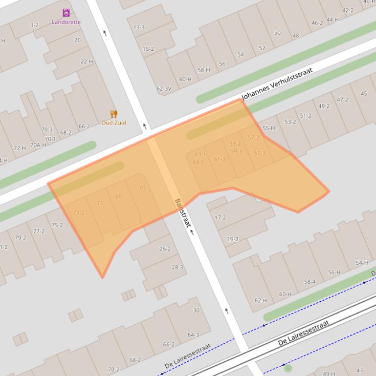 Kaart van postcodegebied 1071MT.