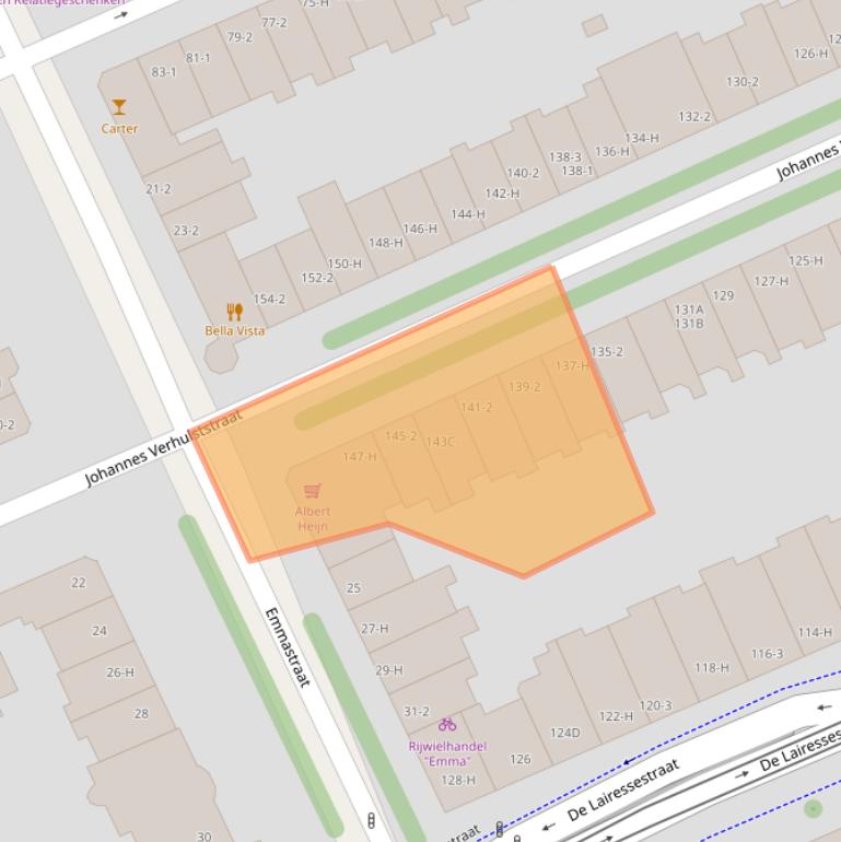 Kaart van postcodegebied 1071NB.