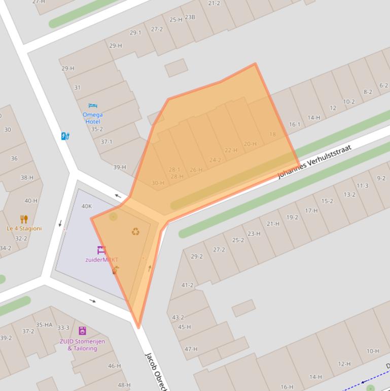 Kaart van postcodegebied 1071ND.