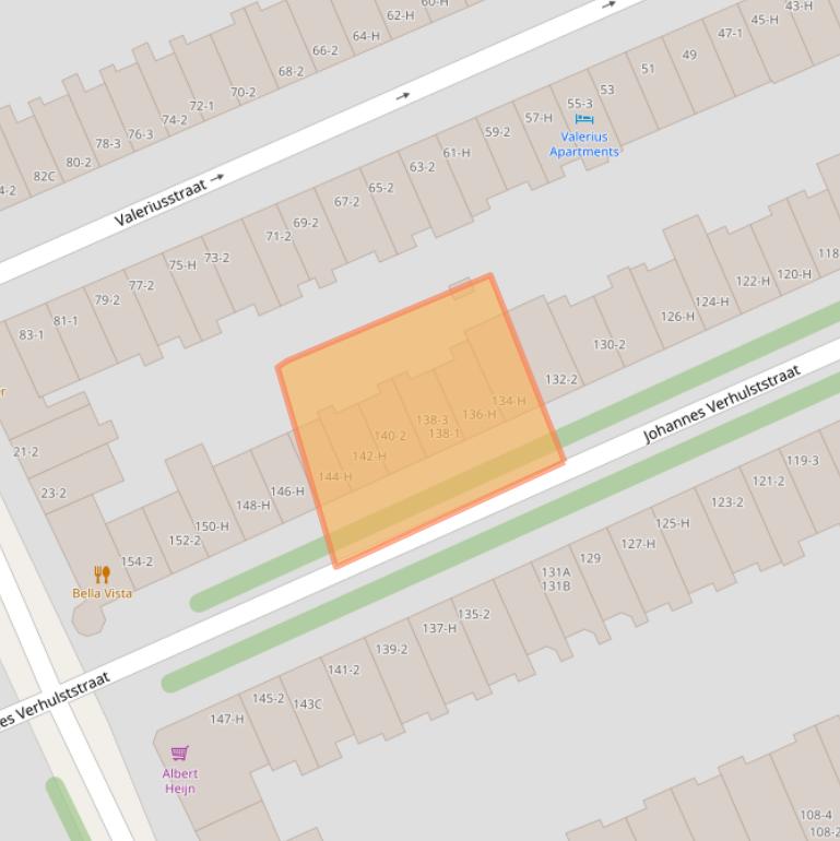 Kaart van postcodegebied 1071NN.