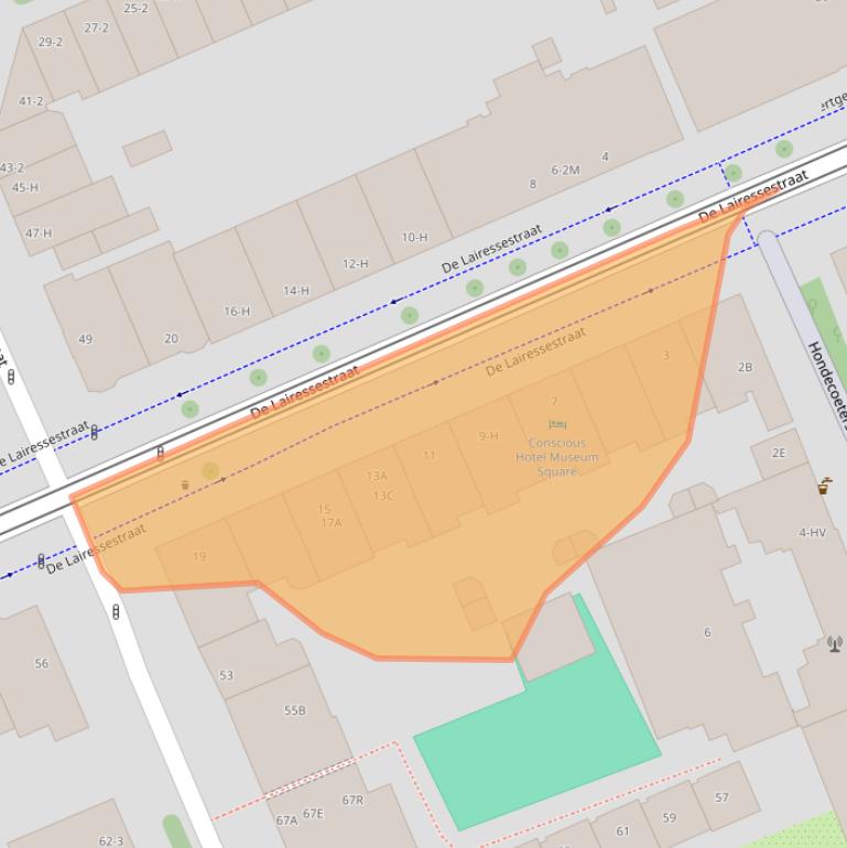 Kaart van postcodegebied 1071NR.