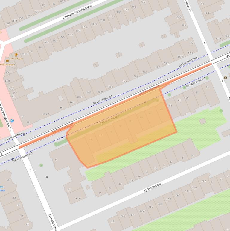 Kaart van postcodegebied 1071NV.