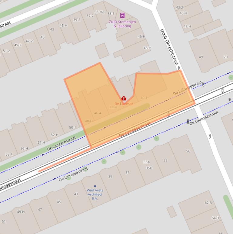 Kaart van postcodegebied 1071PB.