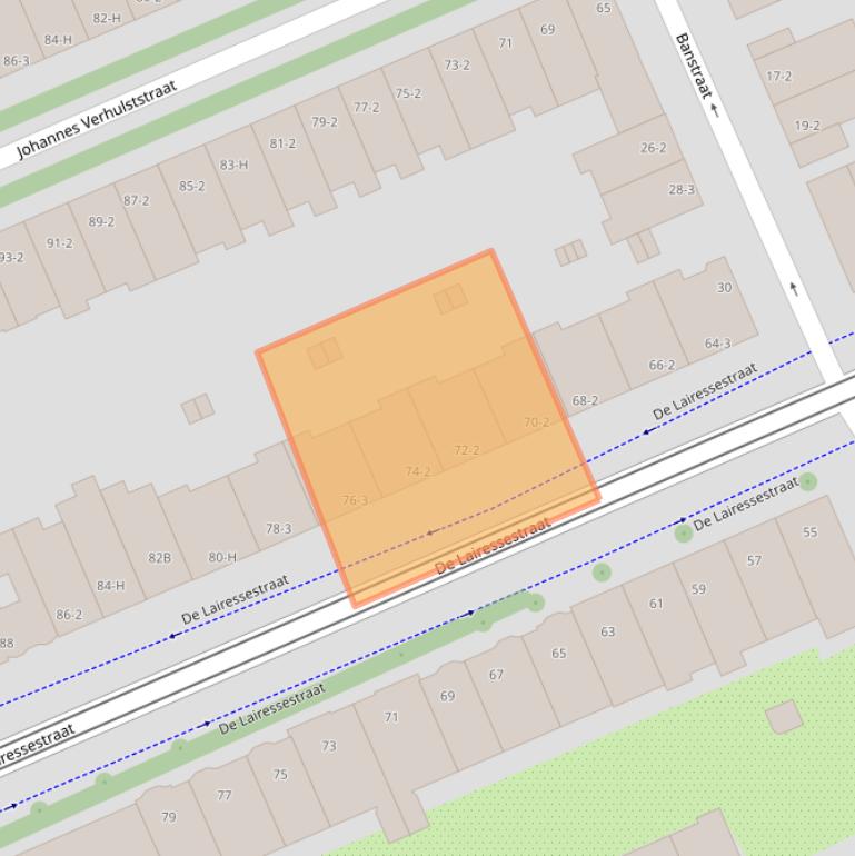 Kaart van postcodegebied 1071PG.