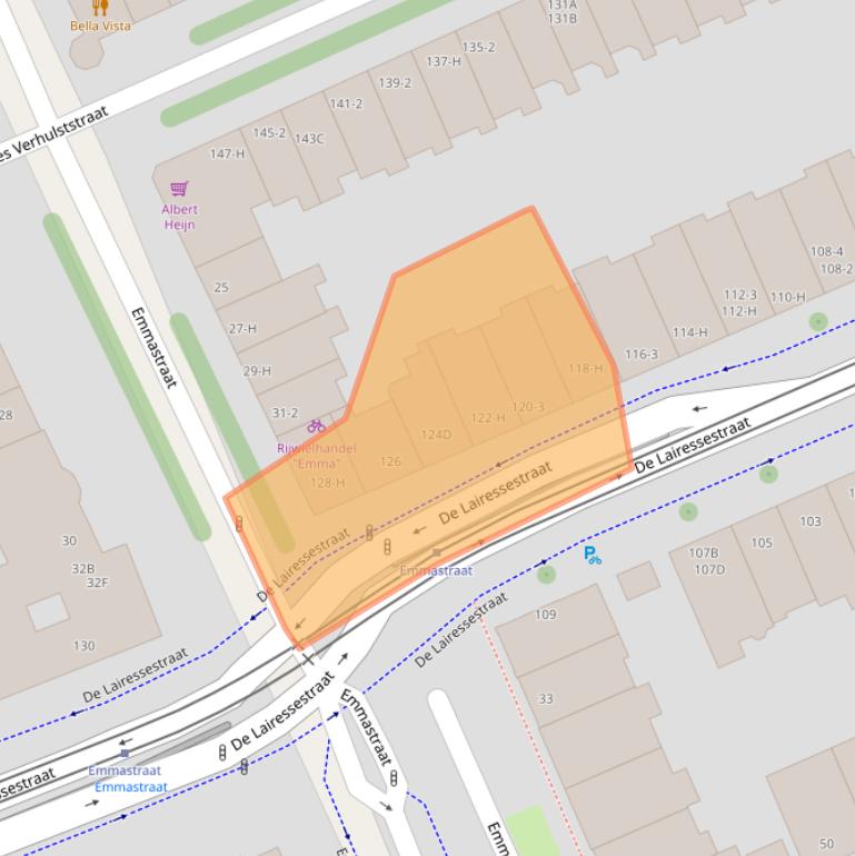 Kaart van postcodegebied 1071PL.