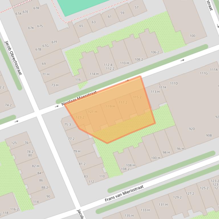 Kaart van postcodegebied 1071PW.