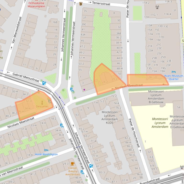 Kaart van postcodegebied 1071RA.