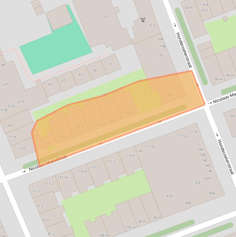 Kaart van postcodegebied 1071RG.