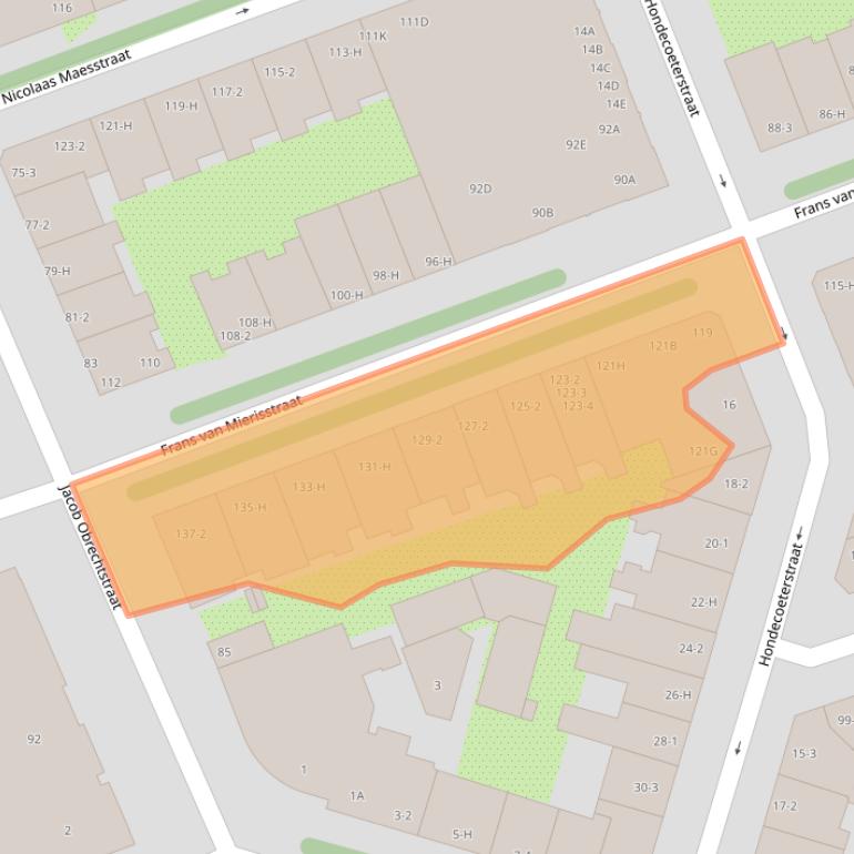Kaart van postcodegebied 1071RR.