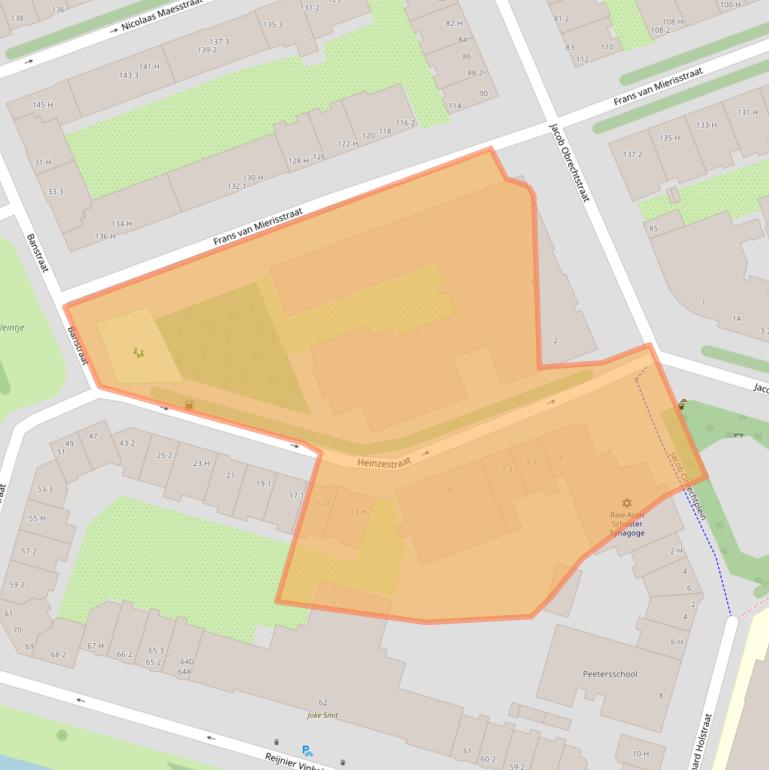 Kaart van postcodegebied 1071SK.