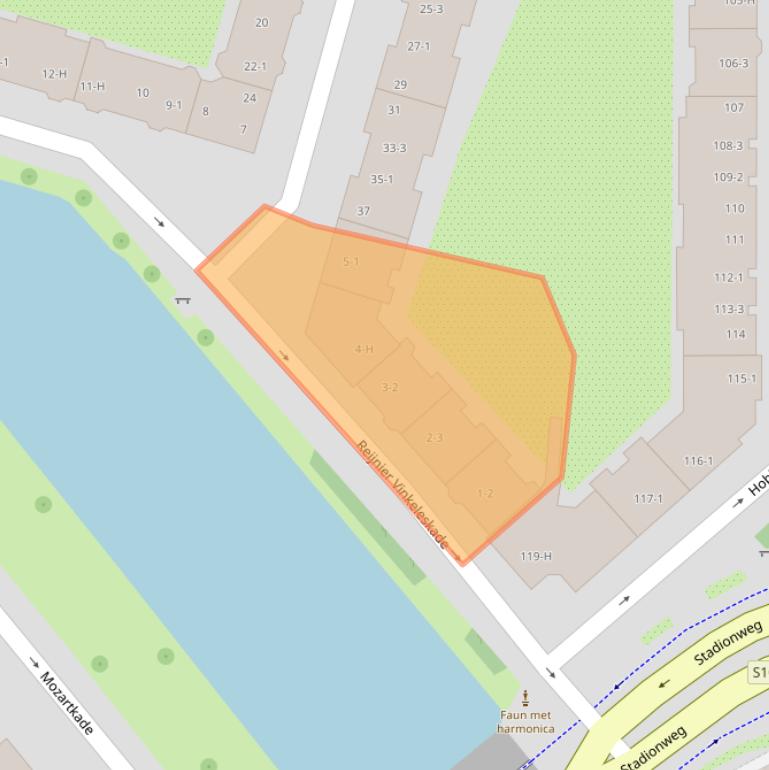 Kaart van postcodegebied 1071SN.