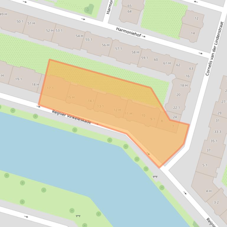 Kaart van postcodegebied 1071SP.