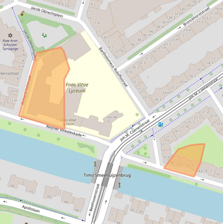 Kaart van postcodegebied 1071SW.