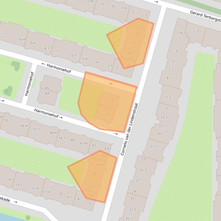 Kaart van postcodegebied 1071TH.