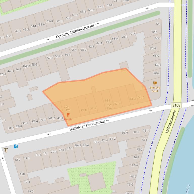 Kaart van postcodegebied 1071VB.