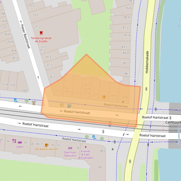 Kaart van postcodegebied 1071VG.