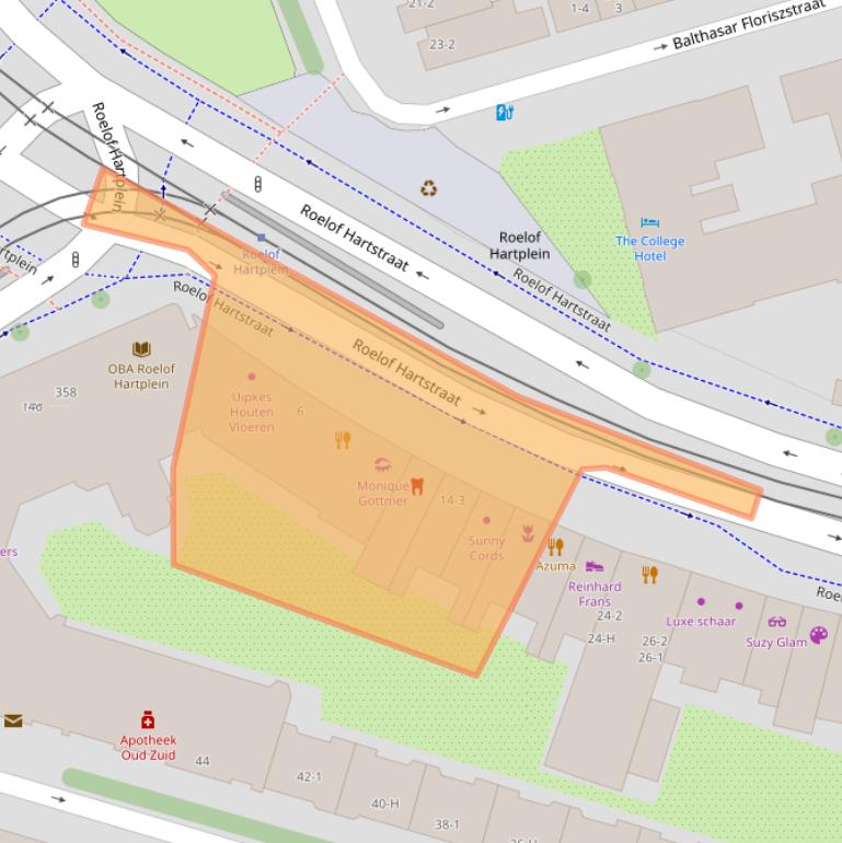 Kaart van postcodegebied 1071VH.