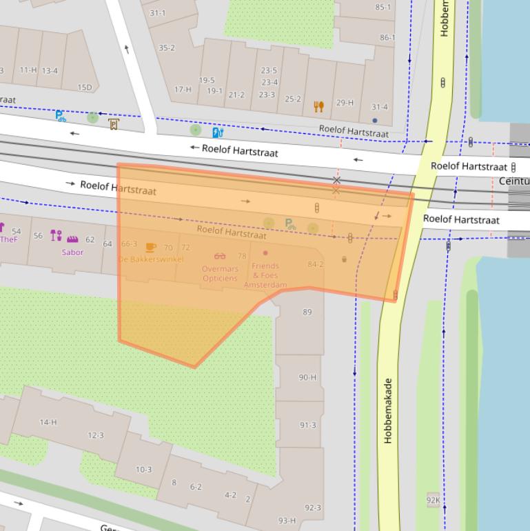 Kaart van postcodegebied 1071VM.