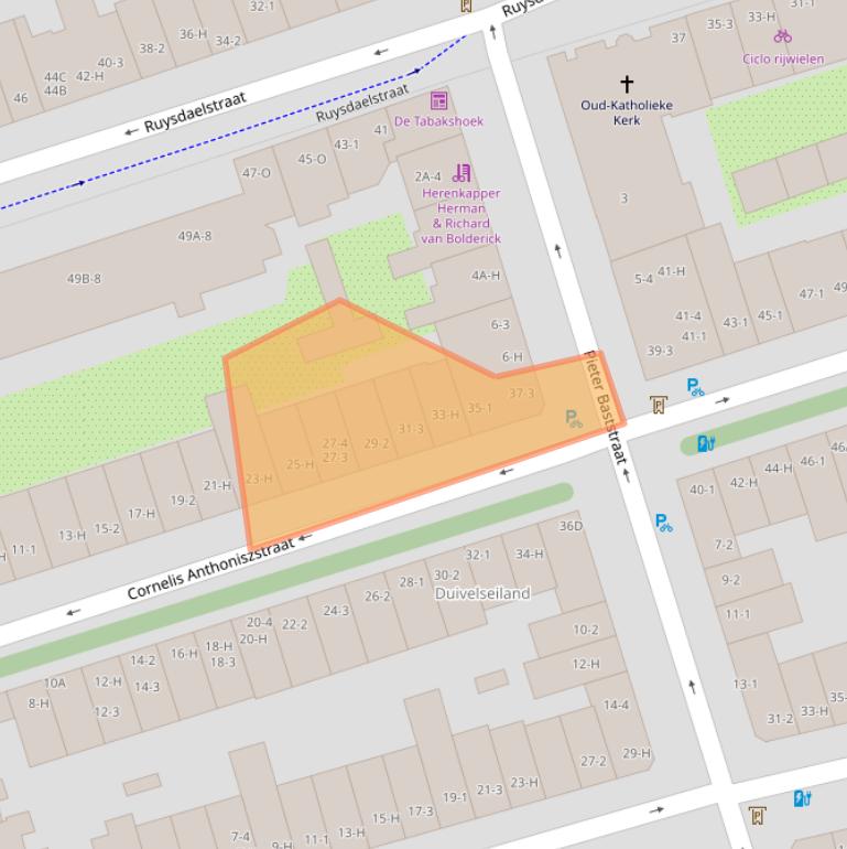 Kaart van postcodegebied 1071VP.