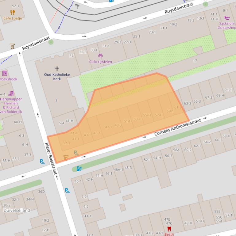 Kaart van postcodegebied 1071VR.