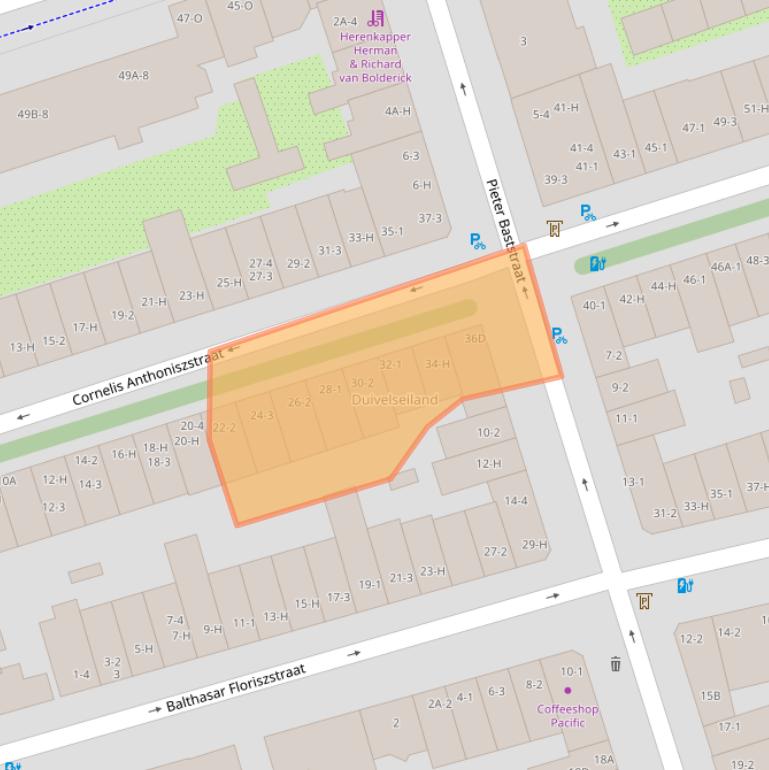 Kaart van postcodegebied 1071VV.