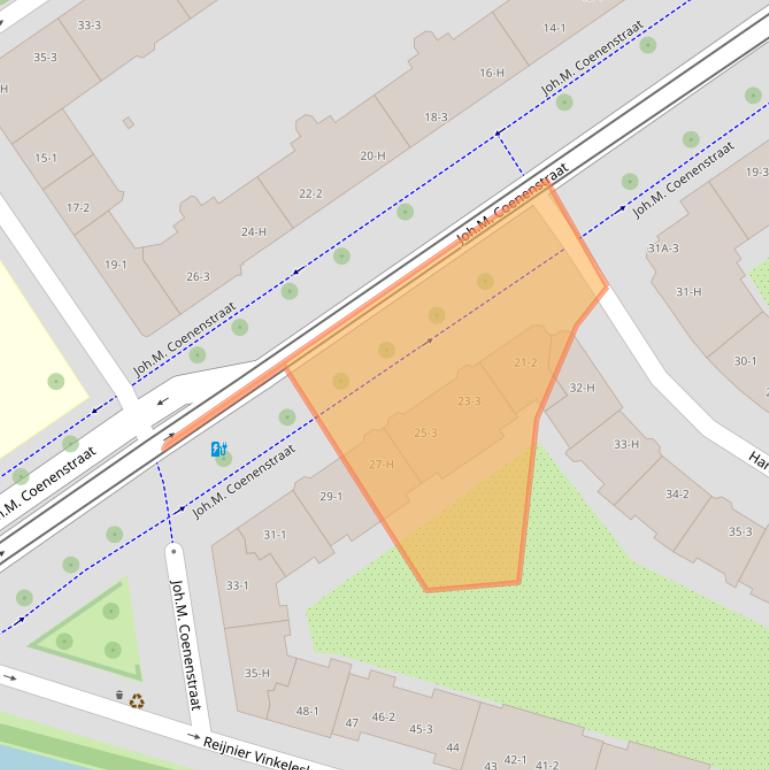 Kaart van postcodegebied 1071WD.