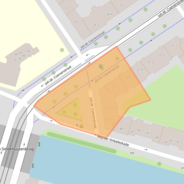 Kaart van postcodegebied 1071WE.