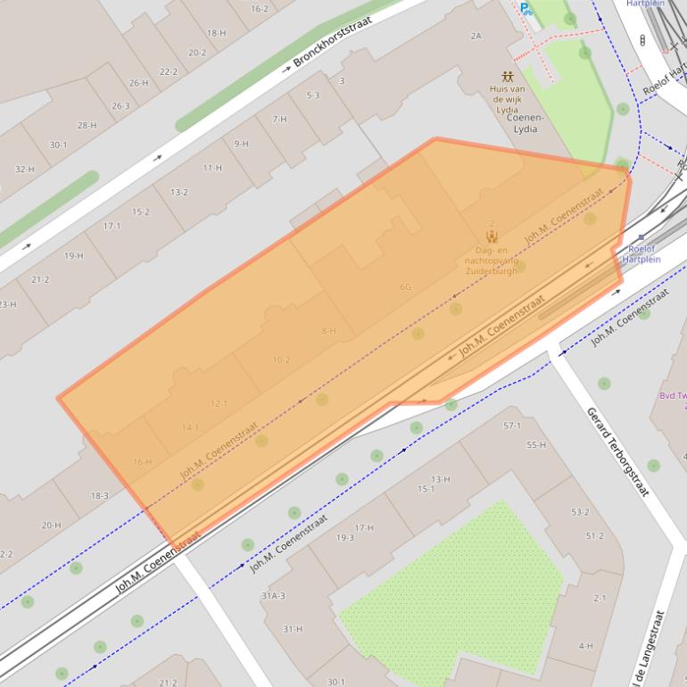 Kaart van postcodegebied 1071WG.