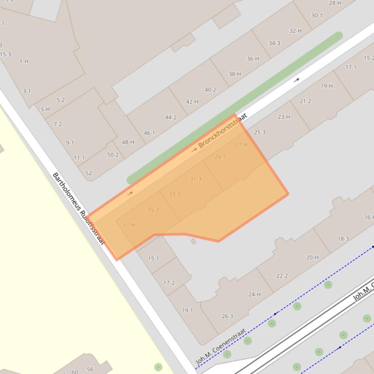 Kaart van postcodegebied 1071WP.