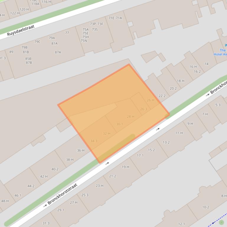 Kaart van postcodegebied 1071WS.