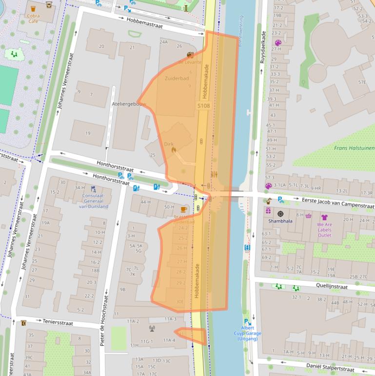 Kaart van postcodegebied 1071XK.