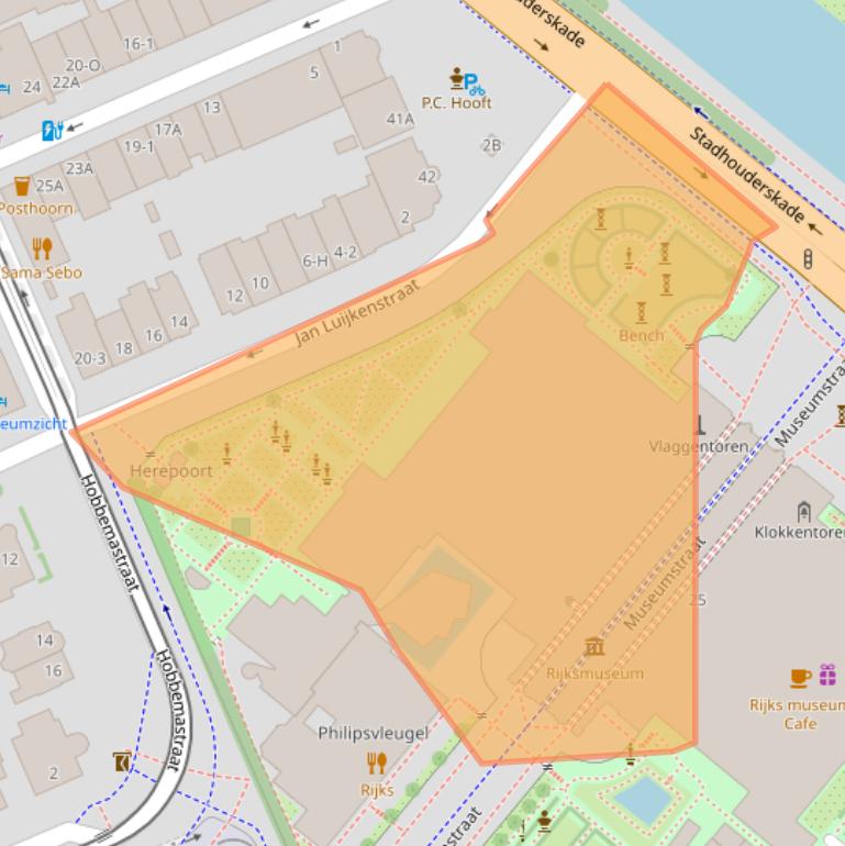 Kaart van postcodegebied 1071XX.