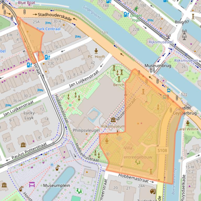 Kaart van postcodegebied 1071XZ.