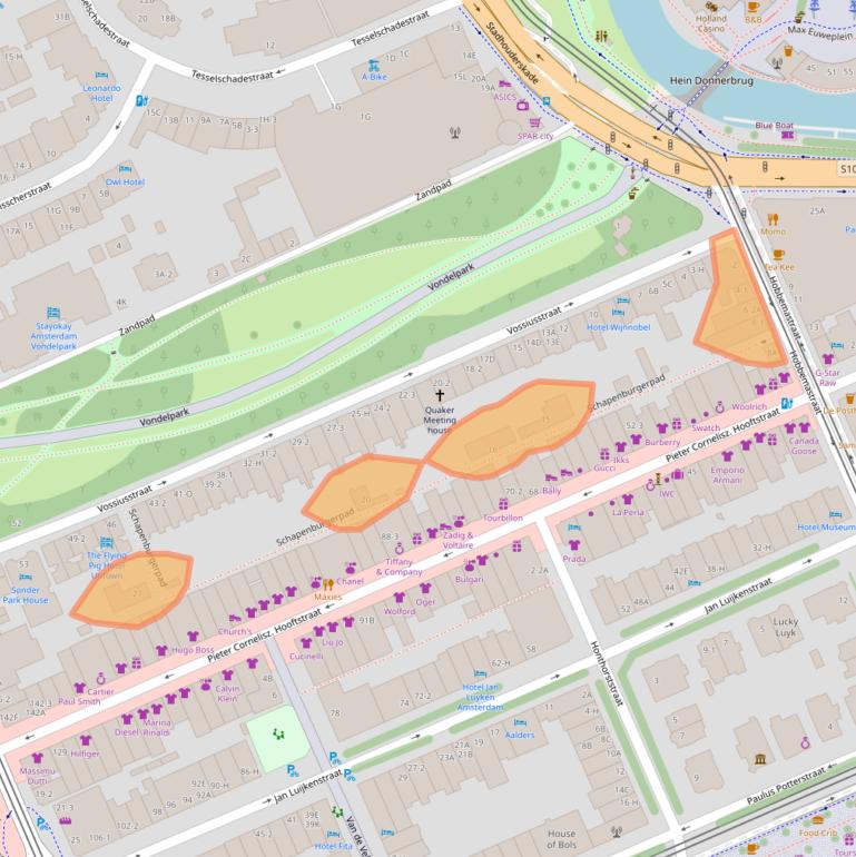 Kaart van postcodegebied 1071ZA.