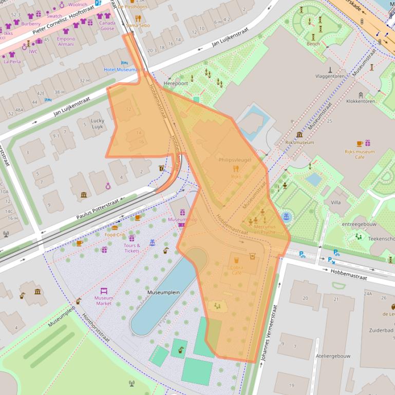 Kaart van postcodegebied 1071ZB.