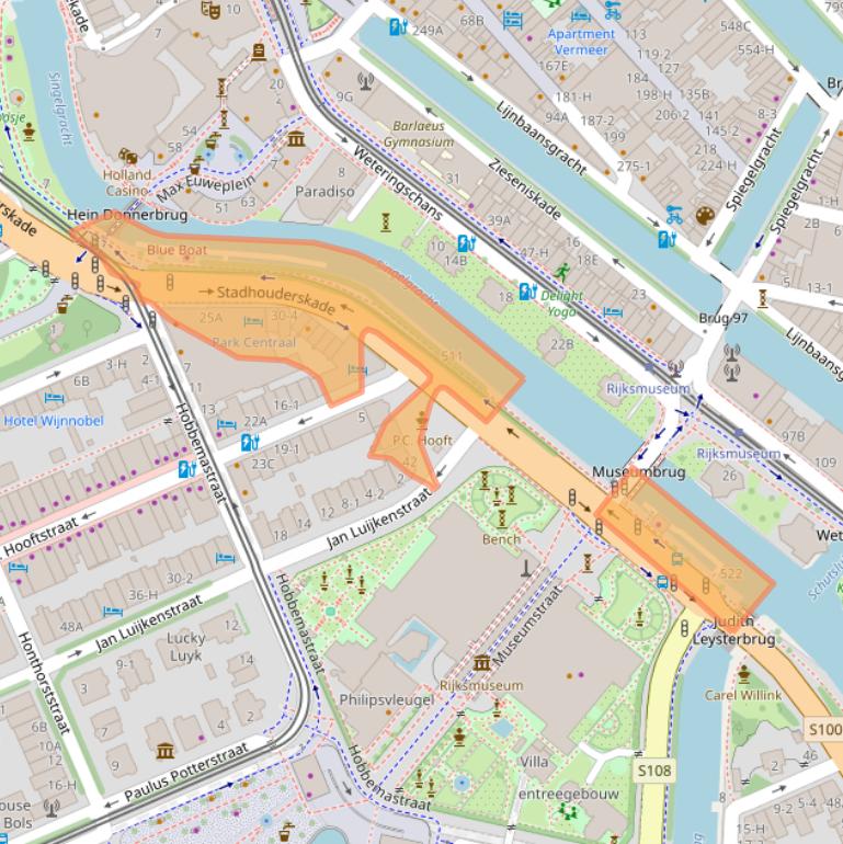 Kaart van postcodegebied 1071ZD.