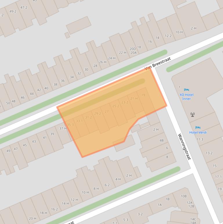 Kaart van postcodegebied 1071ZE.