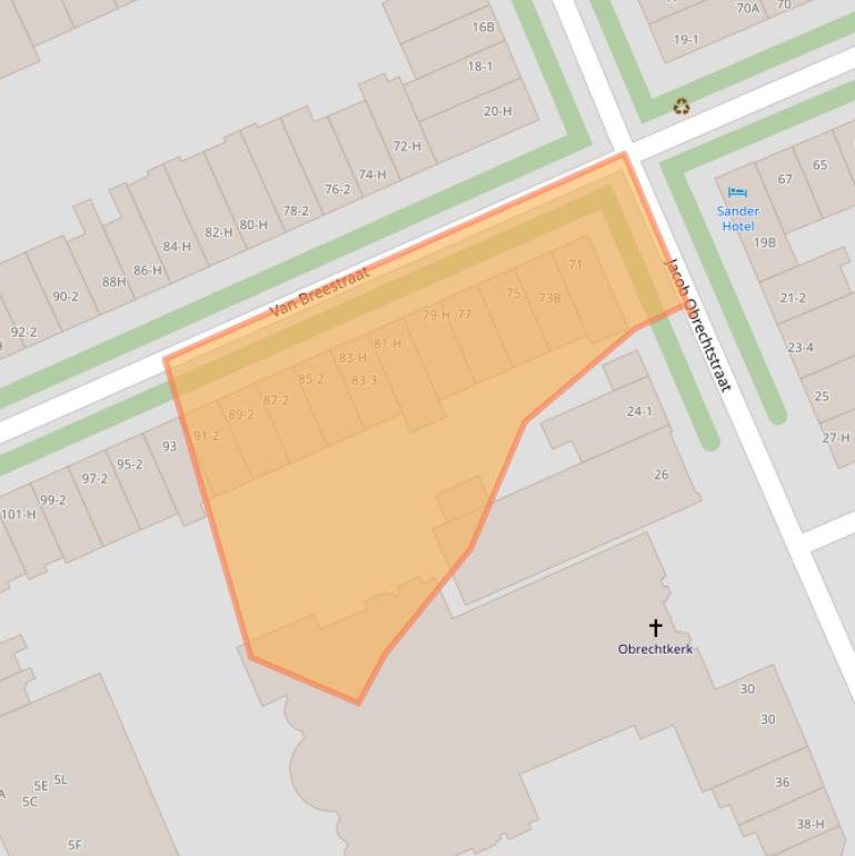 Kaart van postcodegebied 1071ZH.