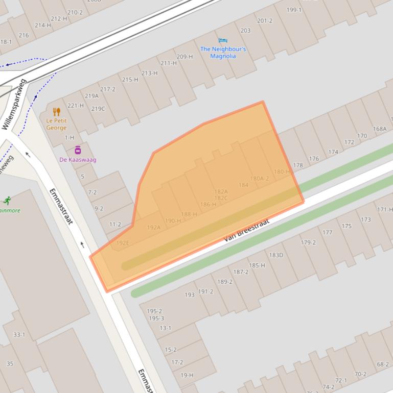 Kaart van postcodegebied 1071ZZ.