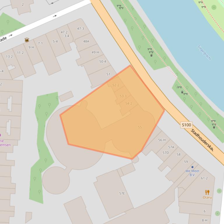 Kaart van postcodegebied 1072AB.