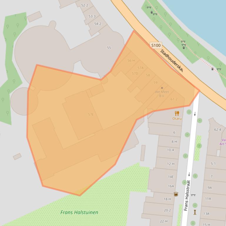 Kaart van postcodegebied 1072AC.