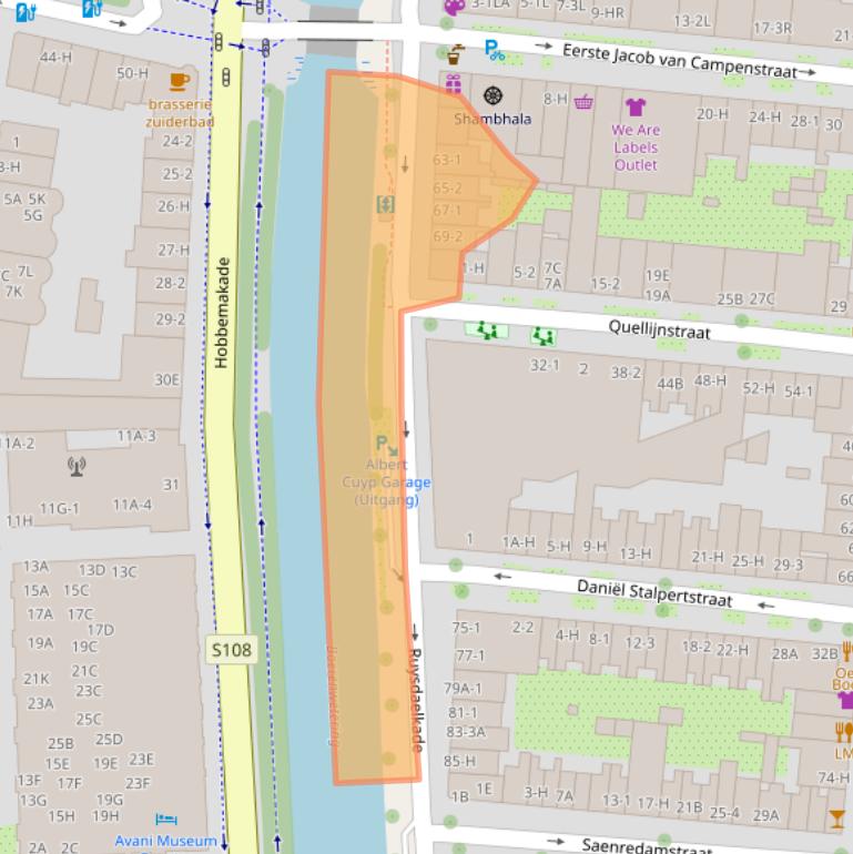Kaart van postcodegebied 1072AK.