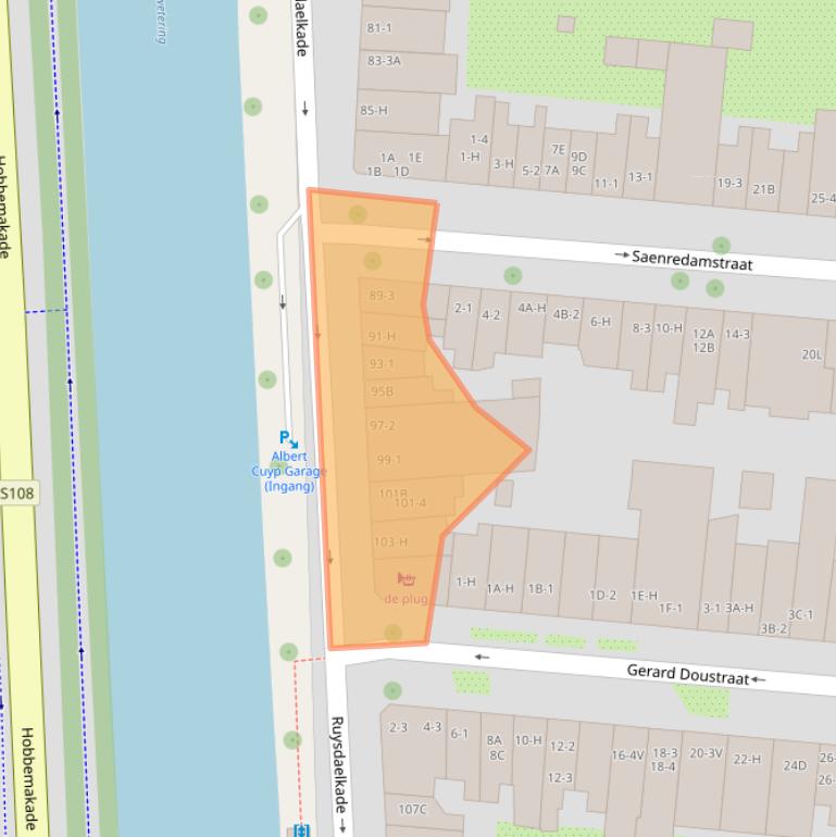 Kaart van postcodegebied 1072AM.